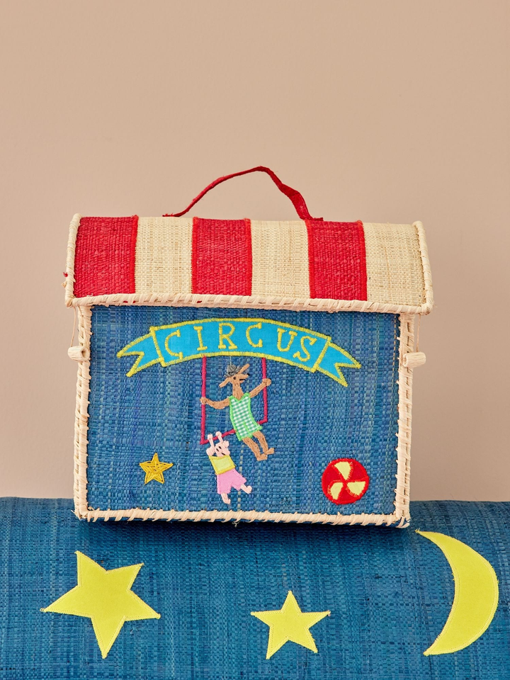Raffia Kids Bag with Circus Theme - - Rice By Rice