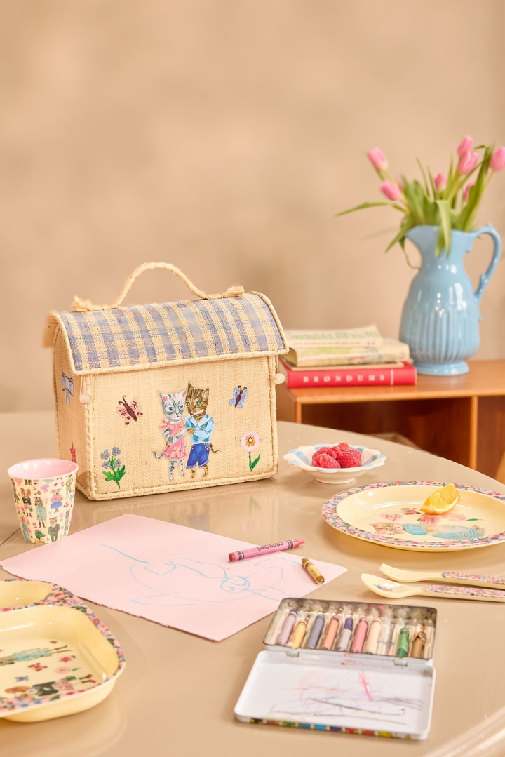 Raffia Kids Bag with Nathalie Lété Theme - Rice By Rice