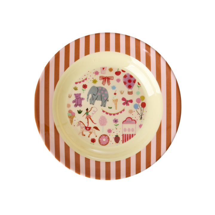 Melamine Kids Bowl | Fun Fair Pink Print - Rice By Rice