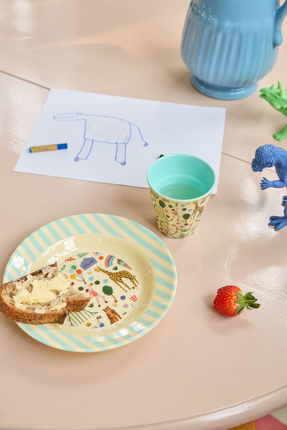 Melamine Kids Bowl | Fun Fair Mint Print - - Rice By Rice