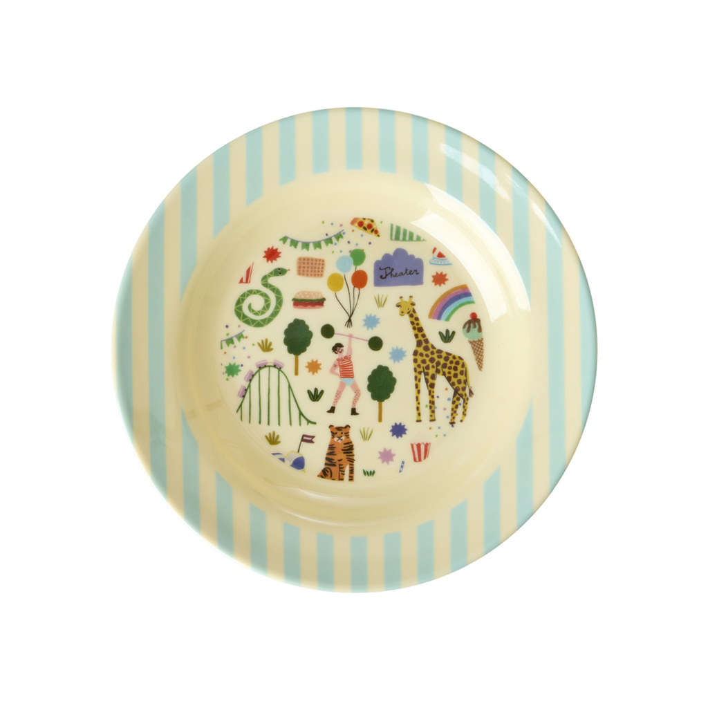 Melamine Kids Bowl | Fun Fair Mint Print - - Rice By Rice