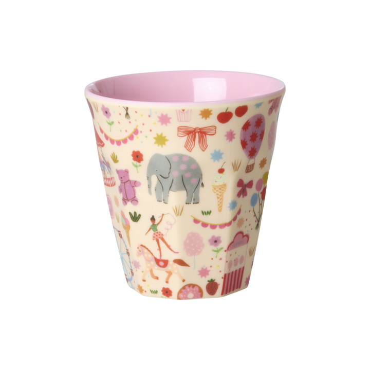Kids Melamine Cup - Small - Fun Fair Pink Print - 5.4oz - - Rice By Rice