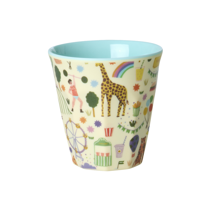 Kids Melamine Cup - Small - Fun Fair Mint Print - 5.4oz - - Rice By Rice