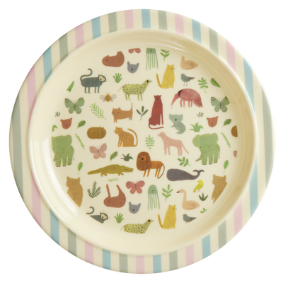 Melamine Kids Plate - Multicolor - Sweet Junglel Print - Rice By Rice