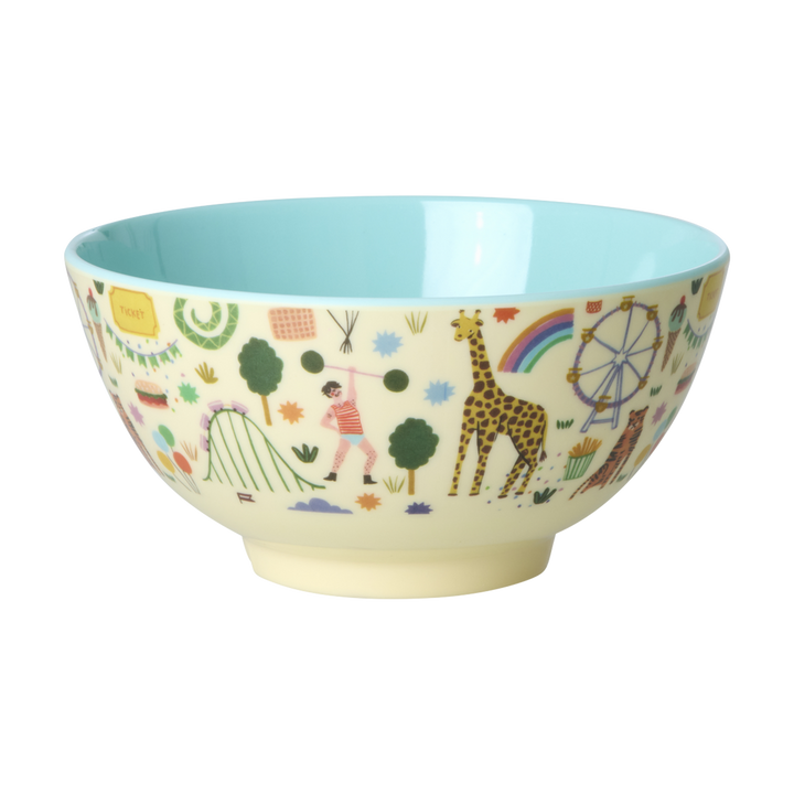 Medium Melamine Bowl - Fun Fair Mint Print - 23.7oz - - Rice By Rice