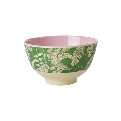 Small Melamine Bowl - Green - Paradise Print - Rice By Rice