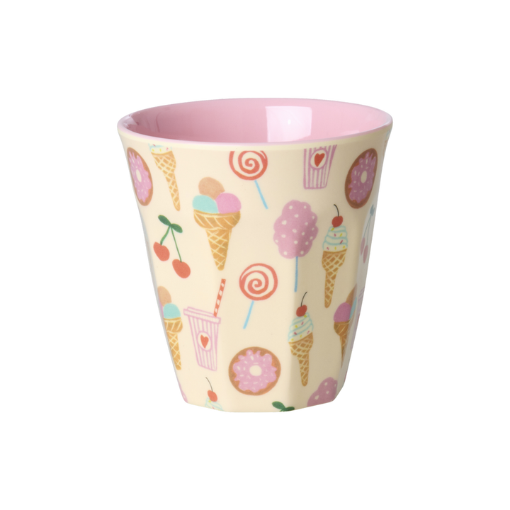 Melamine Kids Cups in Fun Fair Pink Prints - Small - 6 pcs. in Gift Box - - Rice By Rice