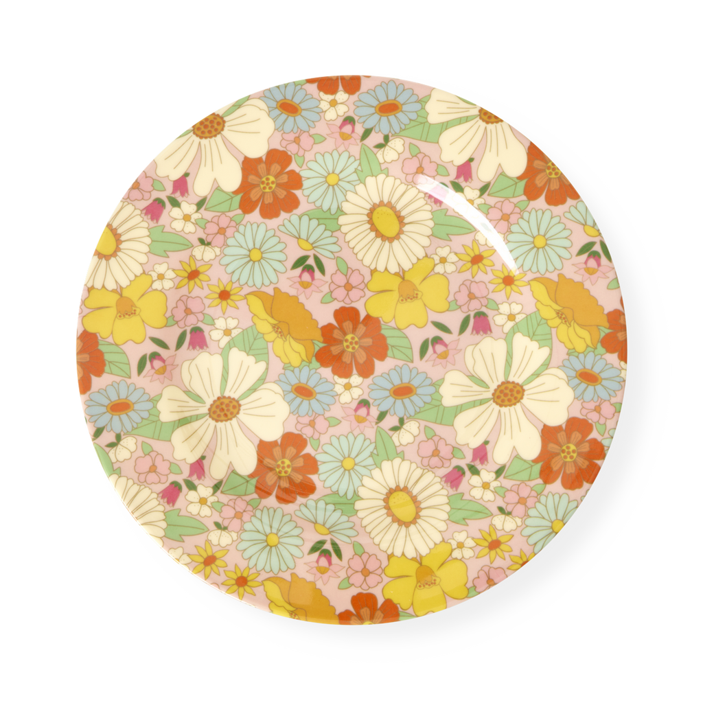 Melamine Kids Lunch Plate | Flower Power Print - Rice By Rice