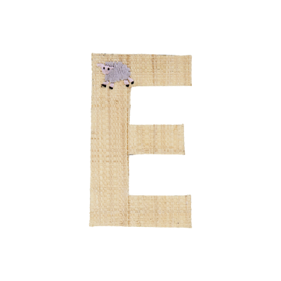 One Raffia Letter Sticker | Boy - E - Rice By Rice