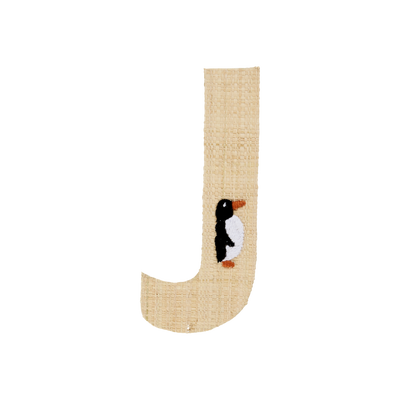 One Raffia Letter Sticker | Boy - J - Rice By Rice