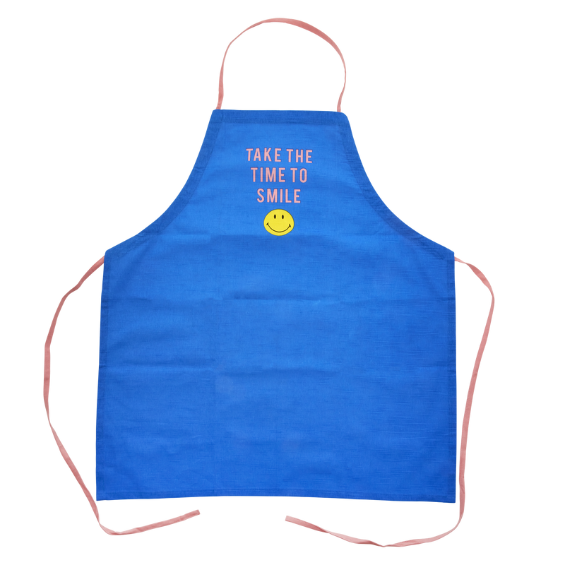 Cotton Apron - Blue - Smiley® - Rice By Rice