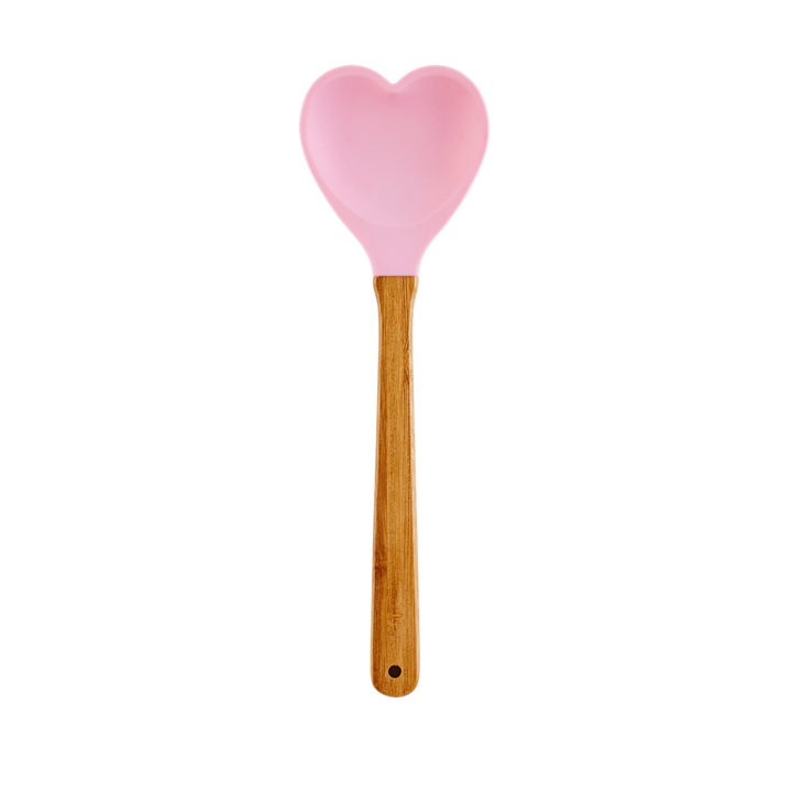 Kitchen Silicone Spoon in Heart shape | Soft Pink - Rice By Rice
