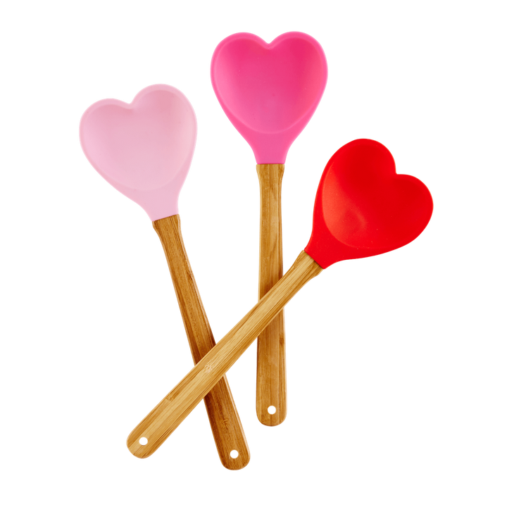 Kitchen Silicone Spoon in Heart shape | Soft Pink - Rice By Rice