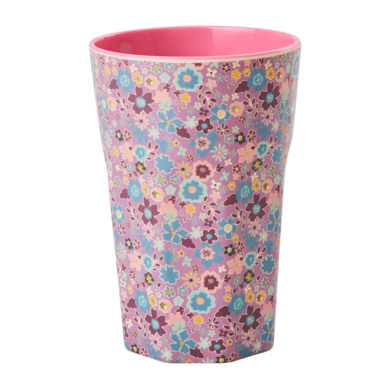 Melamine Cup - Tall | Lavender Floral Print - Rice By Rice