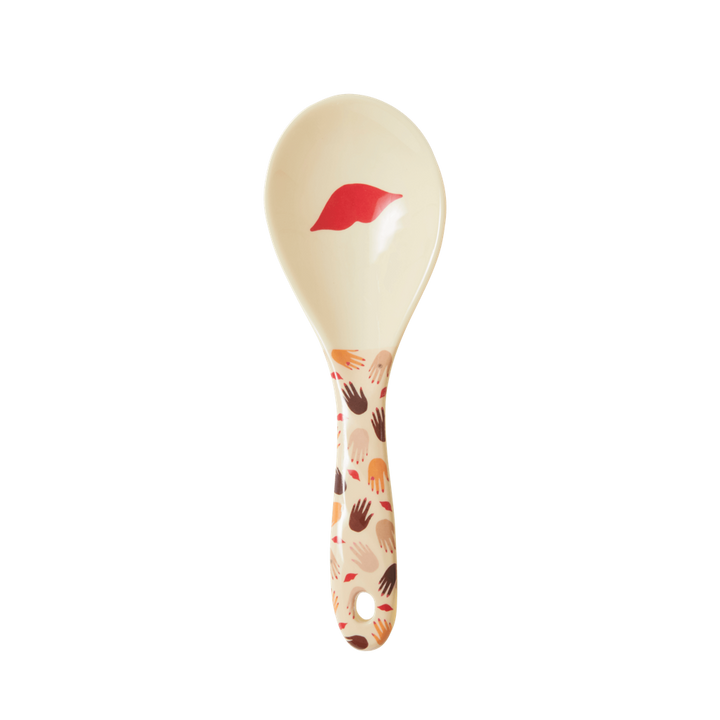 Melamine Salad Spoon - Cream | Kisses Print - Rice By Rice
