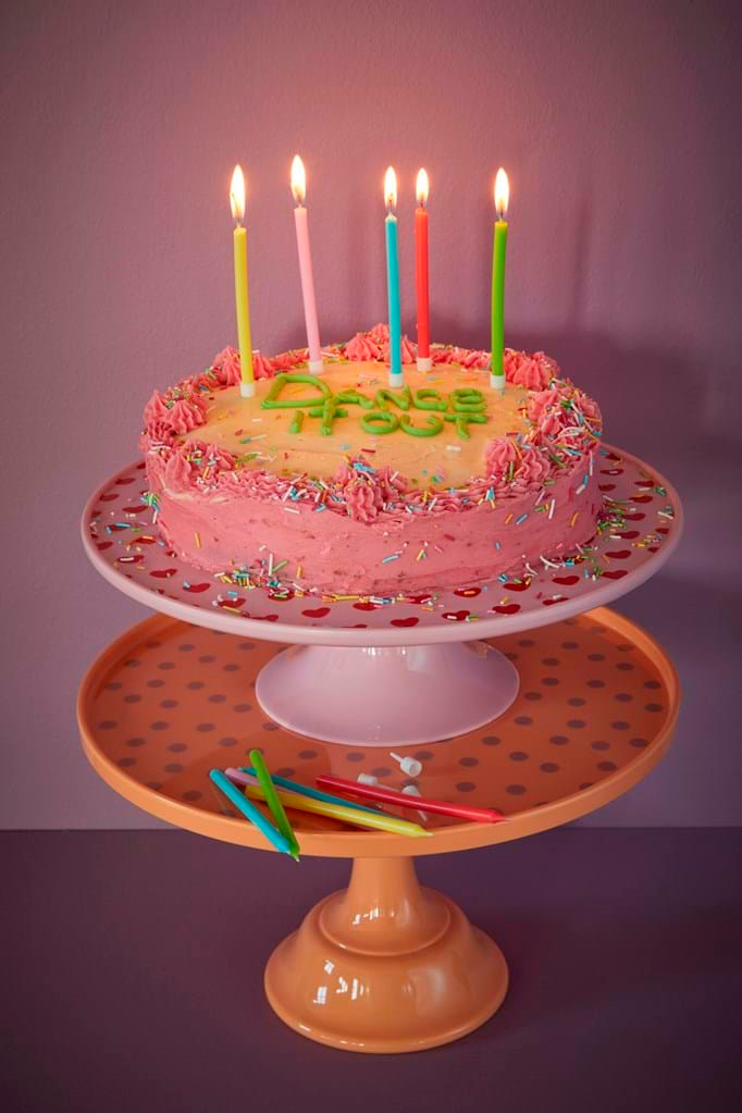 Melamine Cake Stand | Lavender Dots Print - Rice By Rice