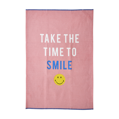 Cotton Tea Towel - Pink - Smiley® - Rice By Rice