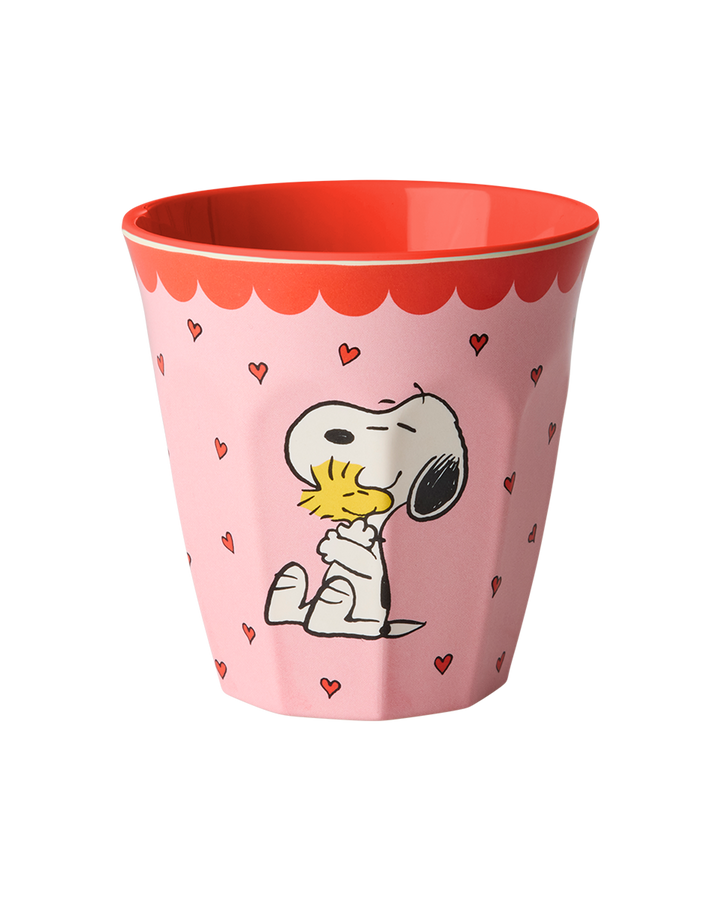 Melamine Cup with Snoopy Print - Medium - Pink - 8.45 oz - - Rice By Rice
