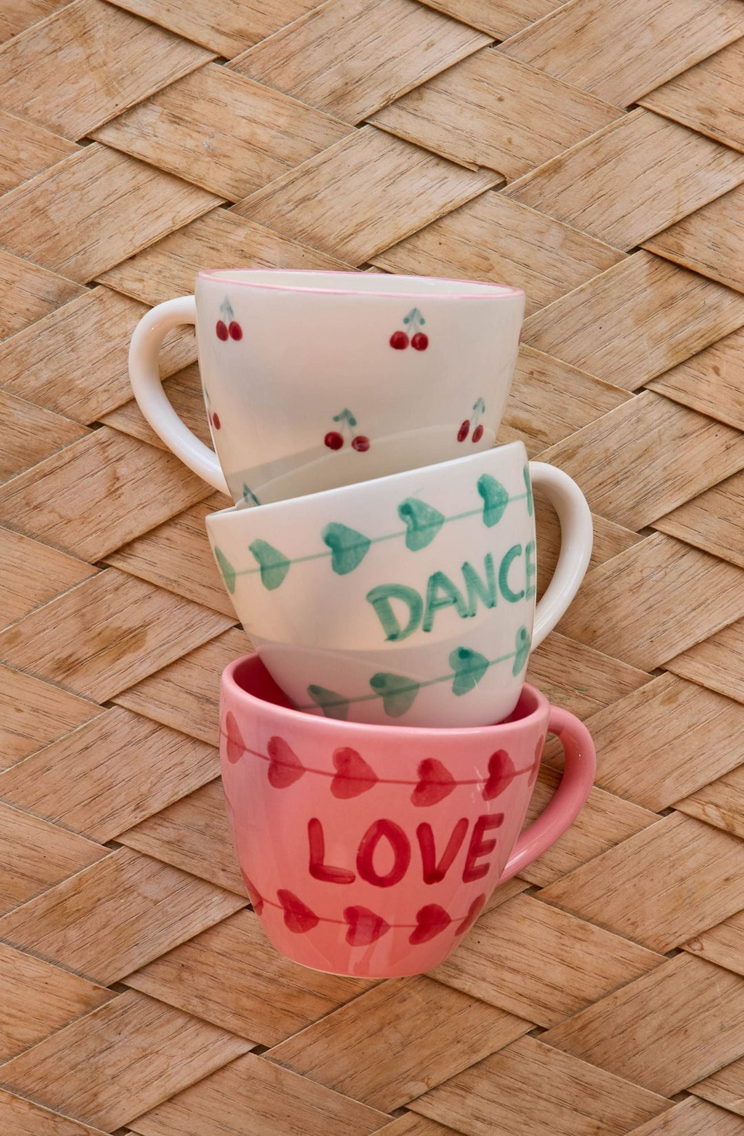 Ceramic Jumbo Cup with Hand-painted LOVE - 14.2 oz - Rice By Rice