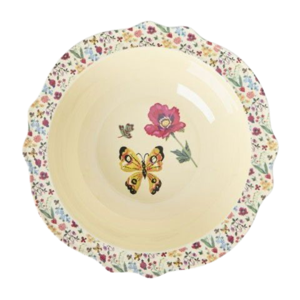 Melamine Vintage Bowl with Nathalie L'ete Print - Large -25.36 oz - Rice By Rice