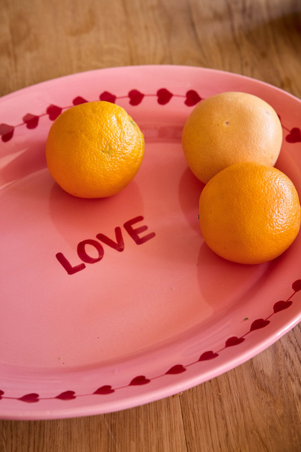 Ceramic Serving Platter with Hand-painted LOVE - Large - Rice By Rice