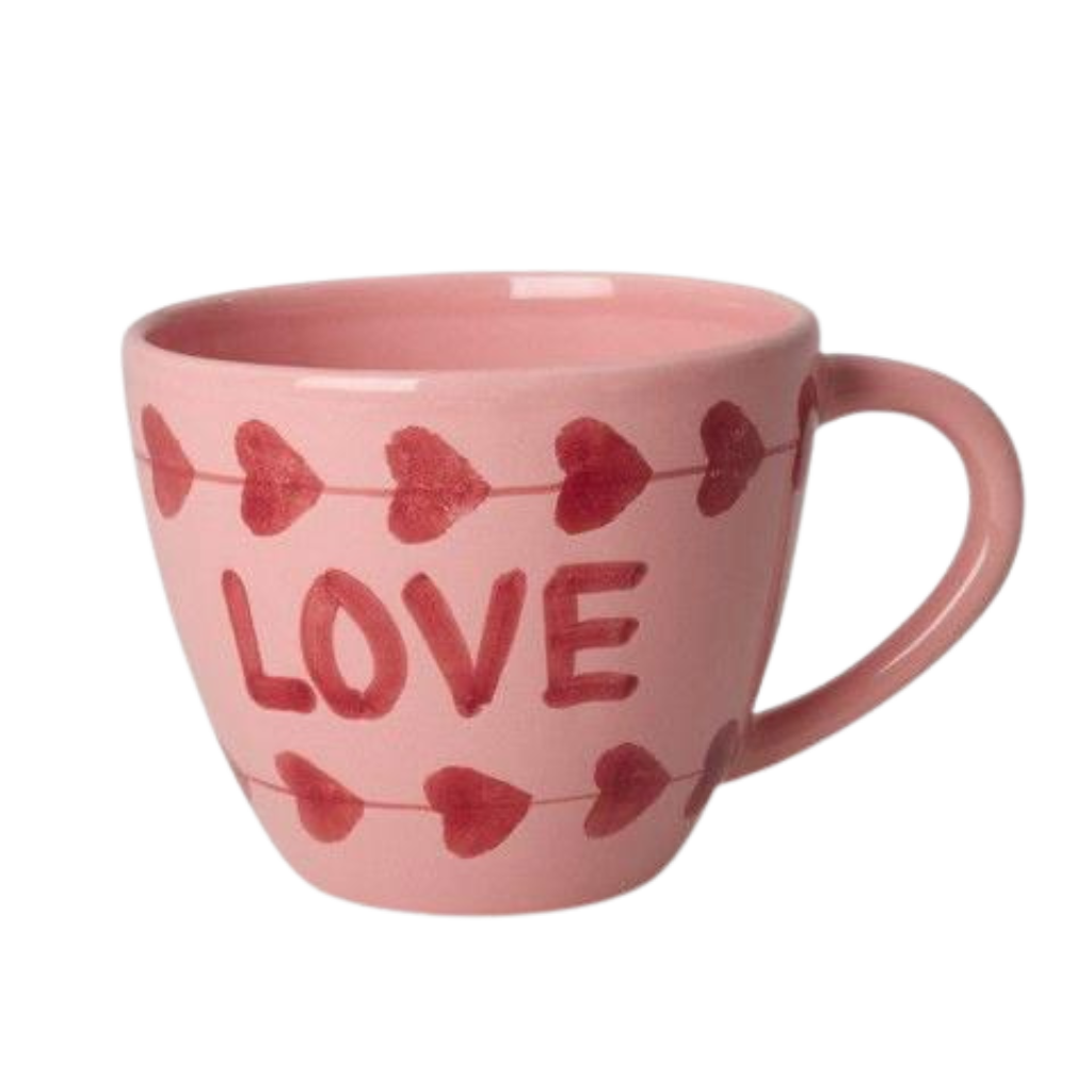 Ceramic Jumbo Cup with Hand-painted LOVE - 14.2 oz - Rice By Rice