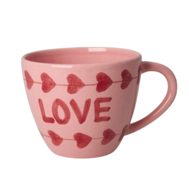 Ceramic Jumbo Cup with Hand-painted LOVE - 14.2 oz - Rice By Rice