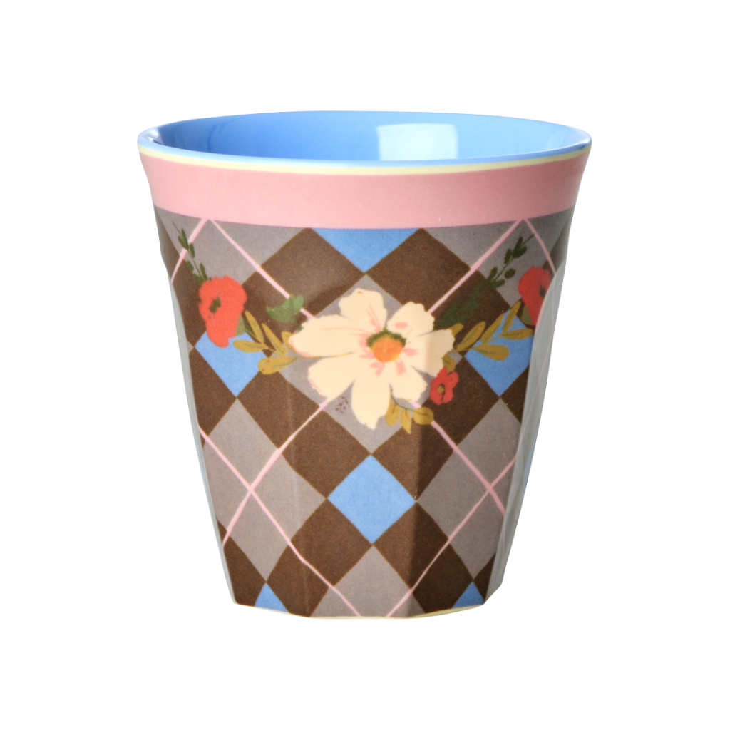 Medium Cup - Brown - Gorgeous Tile Print - Rice By Rice