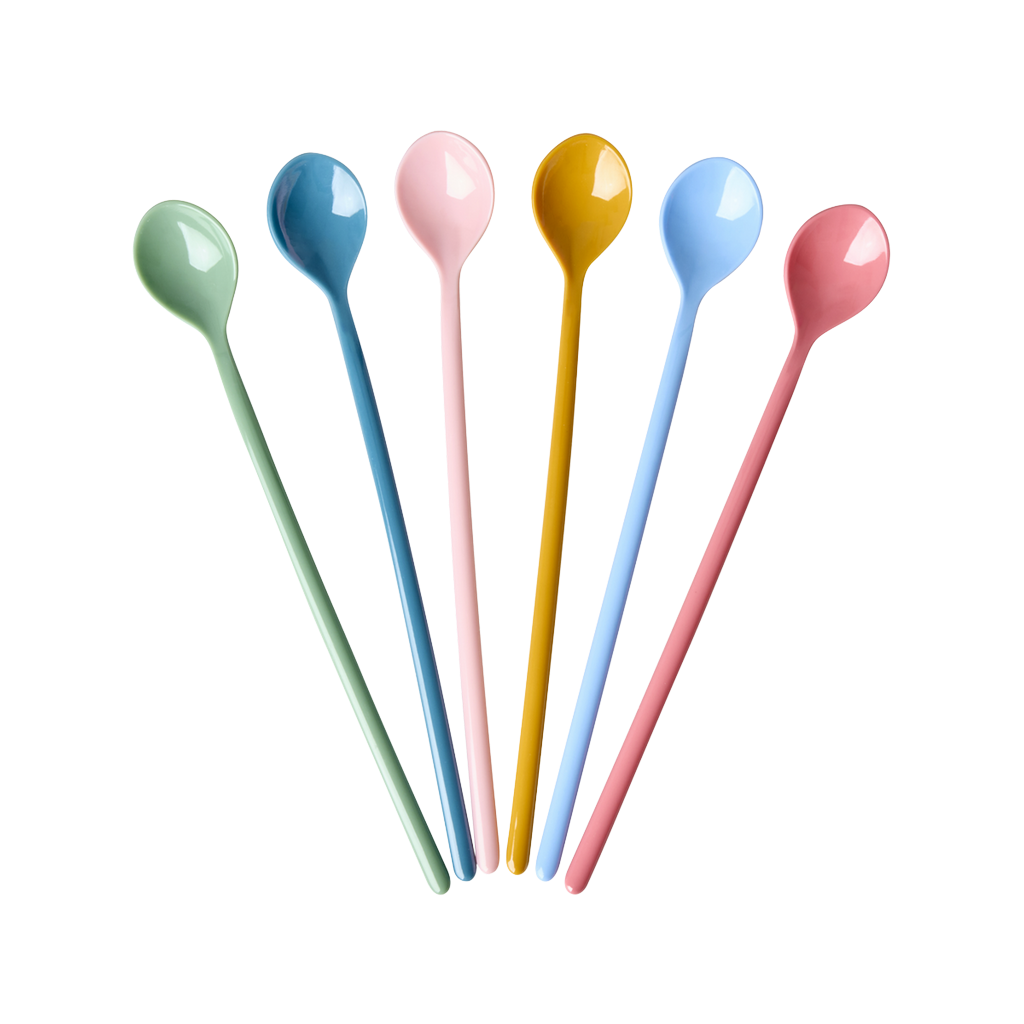 Long Latte Spoon - Multicolor - Set of 6 - Rice By Rice