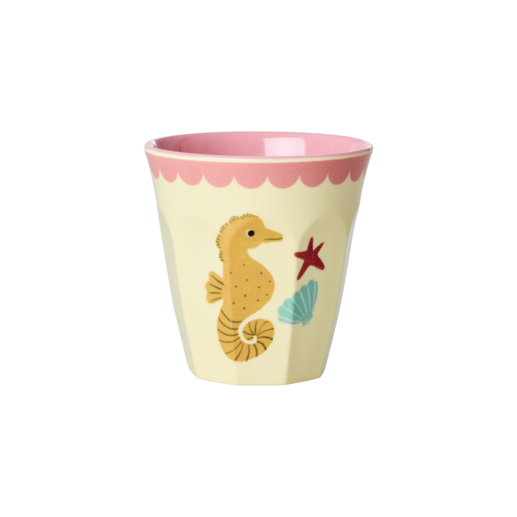 Medium Kids Cup - Soft Yellow - Unicorn Love Print - Rice By Rice
