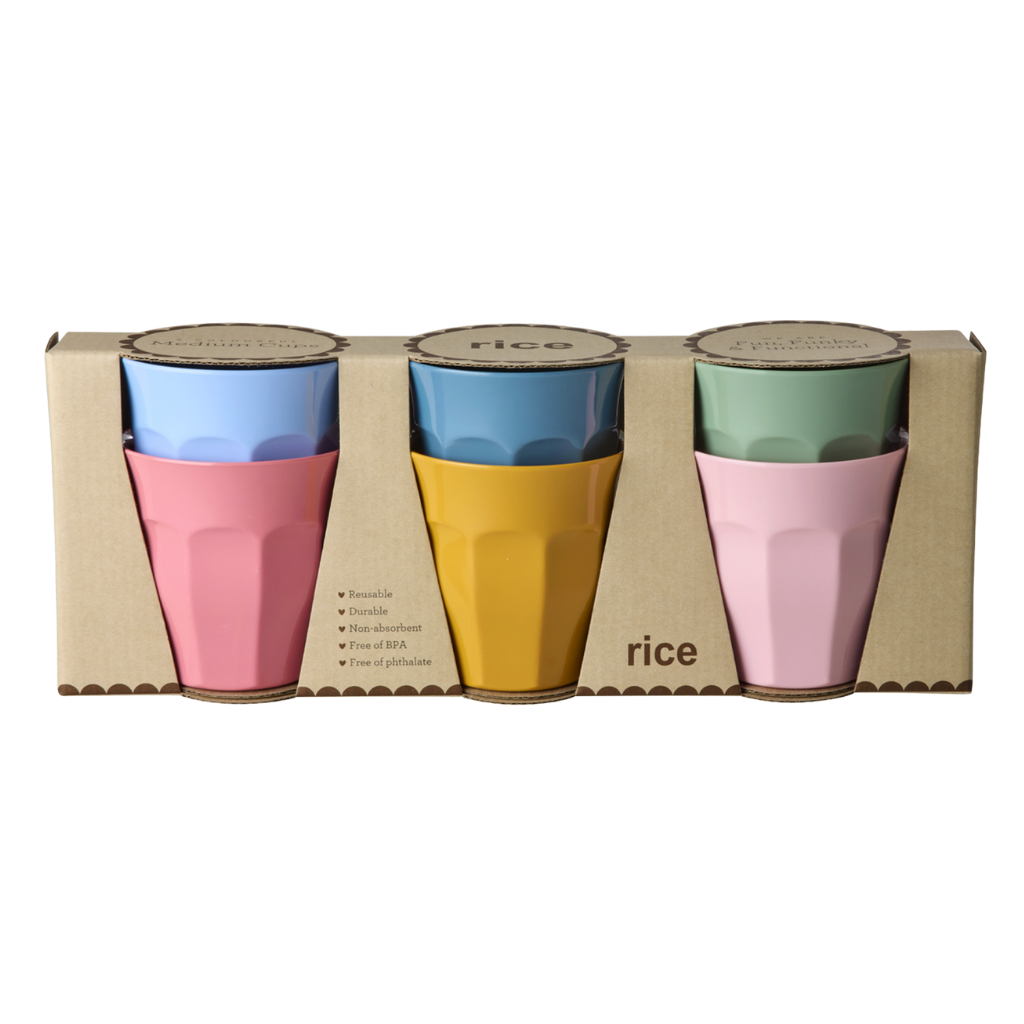 Medium Cup - Multicolor - 6-pack - Rice By Rice
