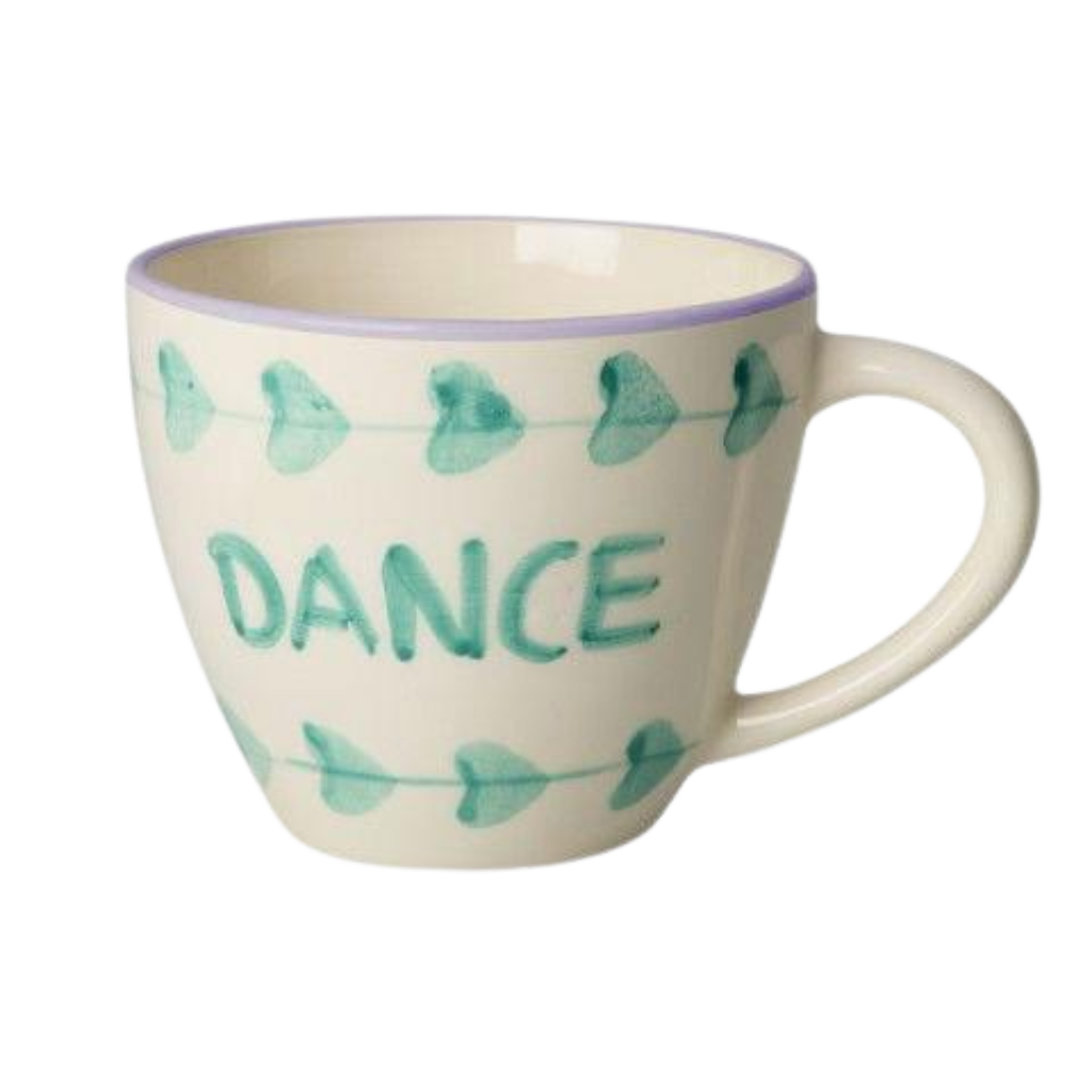 Ceramic Jumbo Cup with Hand-painted DANCE - 14.2 oz - Rice By Rice