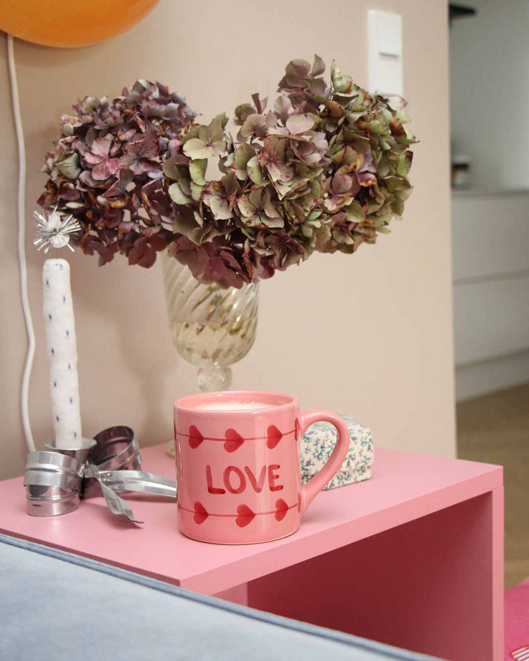 Ceramic Mug with Hand Painted Love - 14.2 oz - Rice By Rice