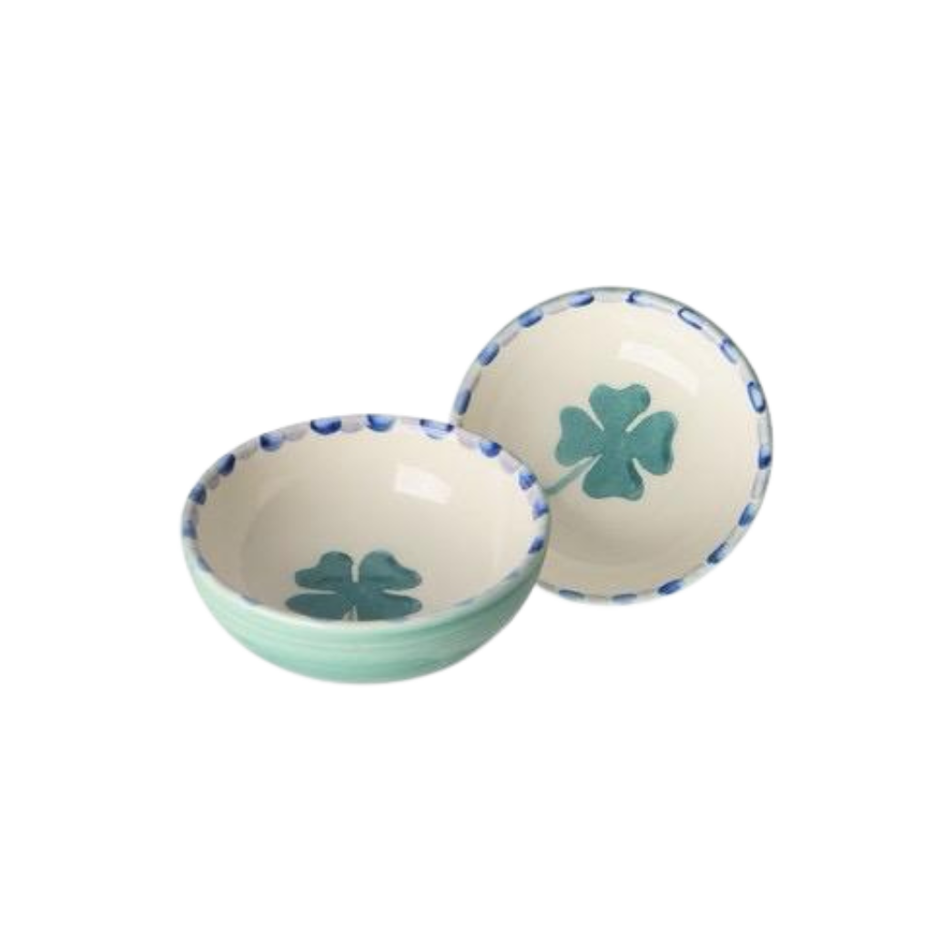 Ceramic Dipping Bowl with Hand-painted Clover - Small - 3.38 oz - Rice By Rice