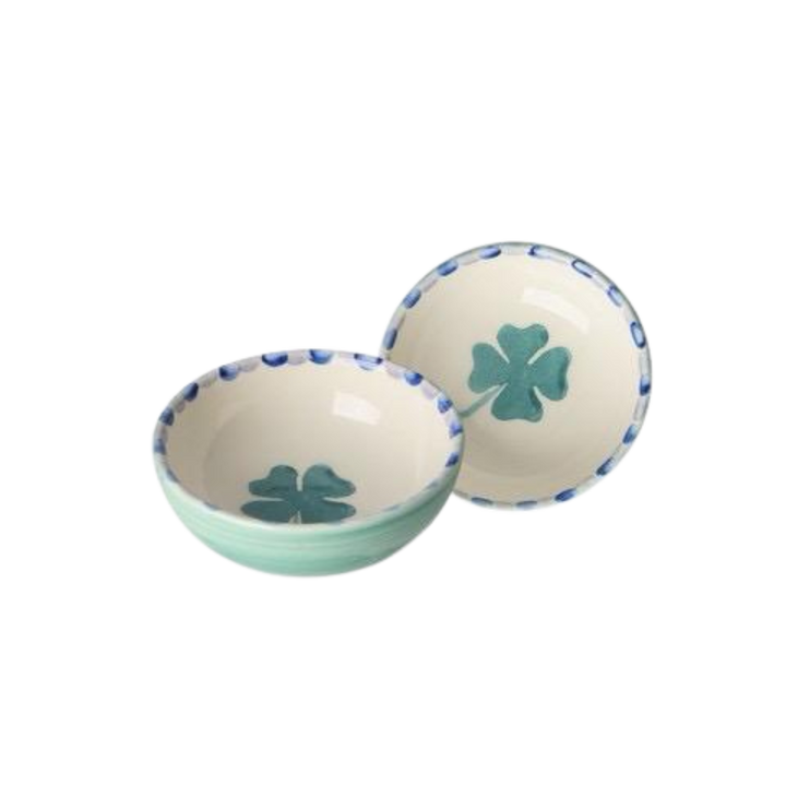 Ceramic Dipping Bowl with Hand-painted Clover - Small - 3.38 oz - Rice By Rice