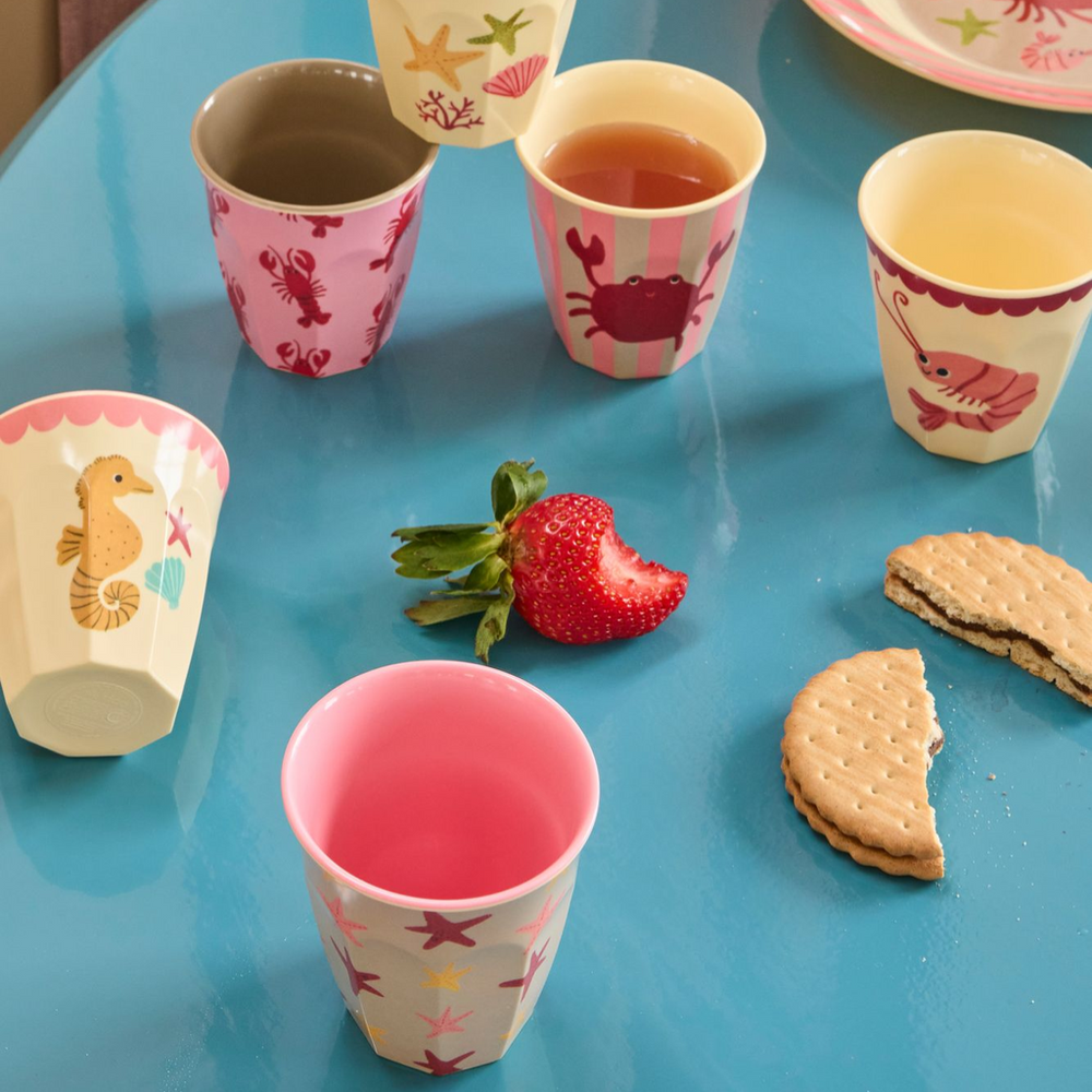 Medium Kids Cup - Soft Yellow - Unicorn Love Print - Rice By Rice