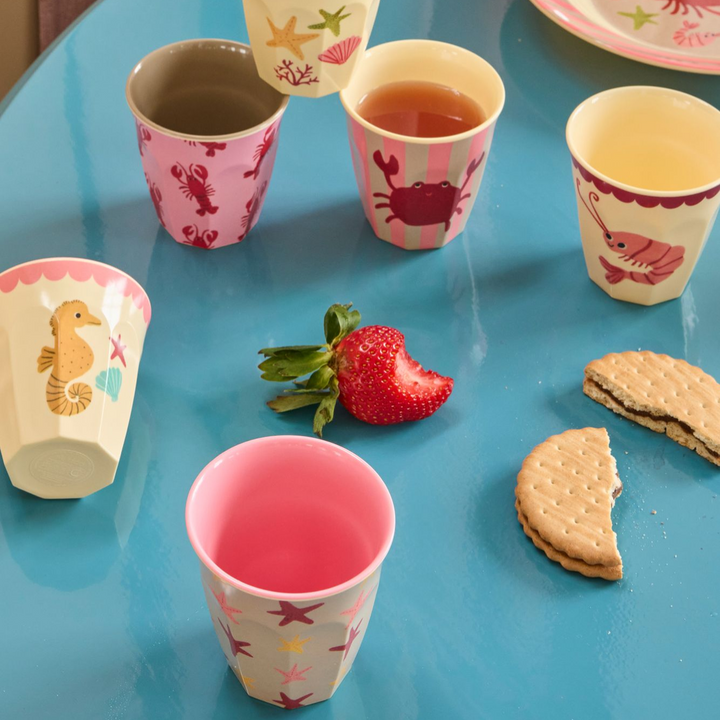 Medium Kids Cup - Soft Yellow - Unicorn Love Print - Rice By Rice