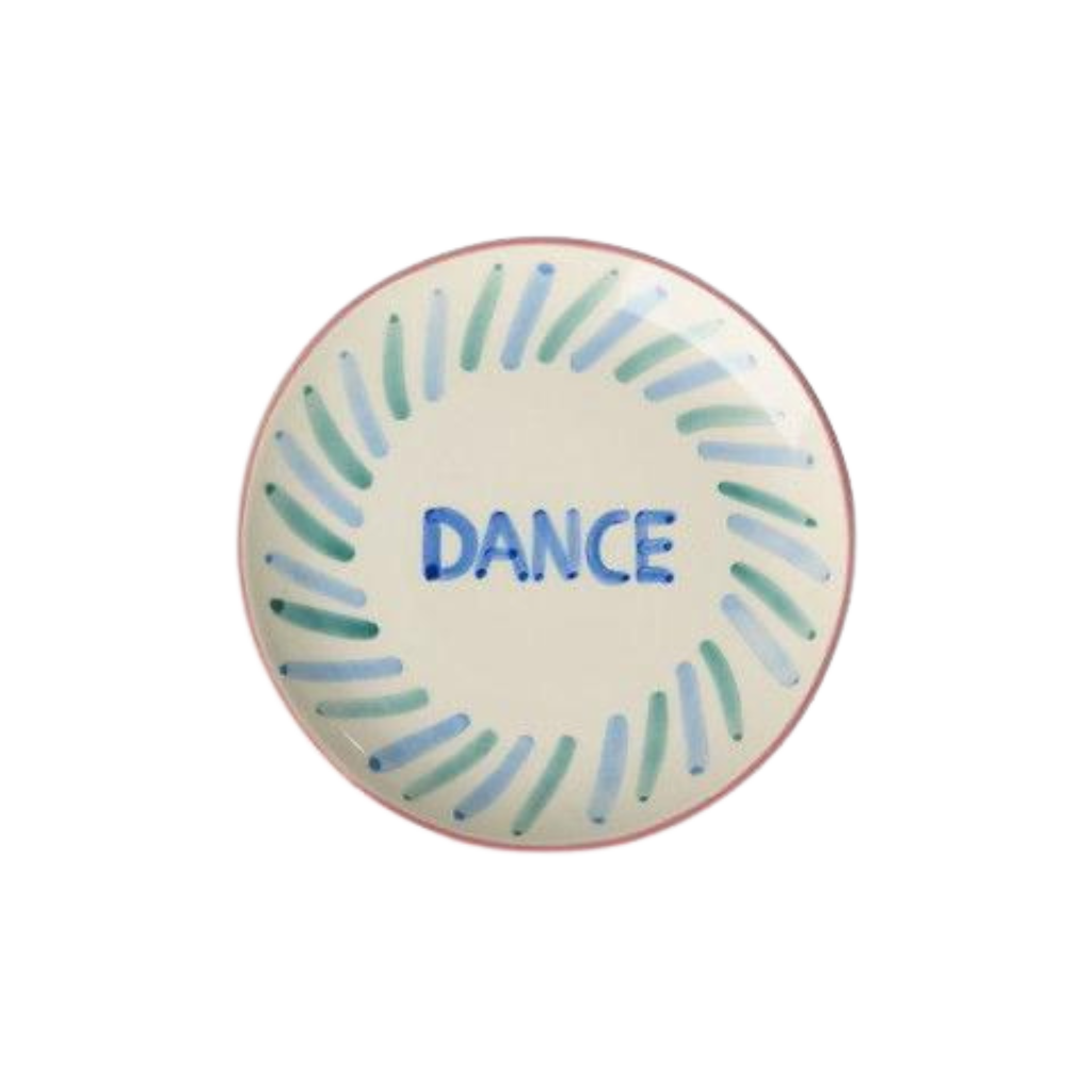 Ceramic Cake Plate with Hand-painted DANCE - Rice By Rice