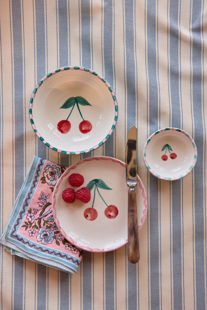 Ceramic Bowl with Hand Painted Cherry - 11.8 oz - Rice By Rice