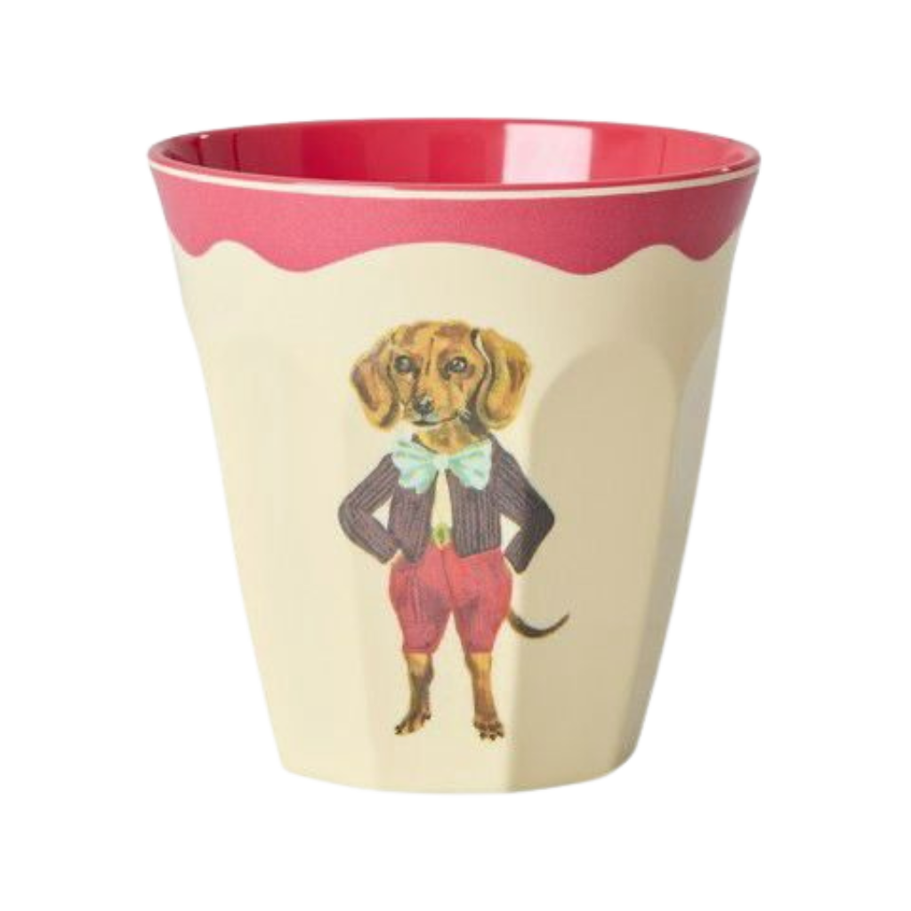 Melamine Cup with Nathalie Lété Print - Medium - Red Kiss - 8.45 oz - Rice By Rice