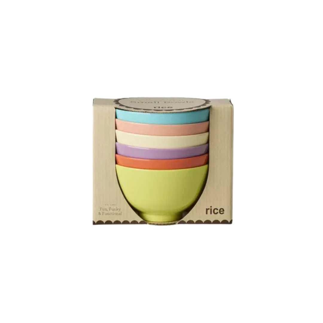 Melamine Small Bowl in Asst. Glory Days Colors – 6 Pack – 10.1 fl oz - Rice By Rice