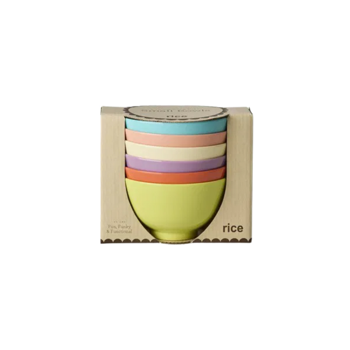 Melamine Small Bowl in Asst. Glory Days Colors – 6 Pack – 10.1 fl oz - Rice By Rice