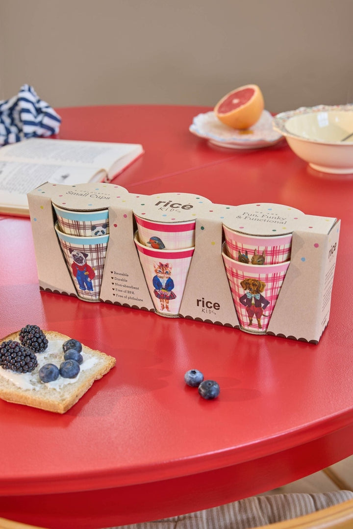 Melamine Kids Cup with Nathalie Lété Prints - Small - 6 Pack -5.41 oz - Rice By Rice
