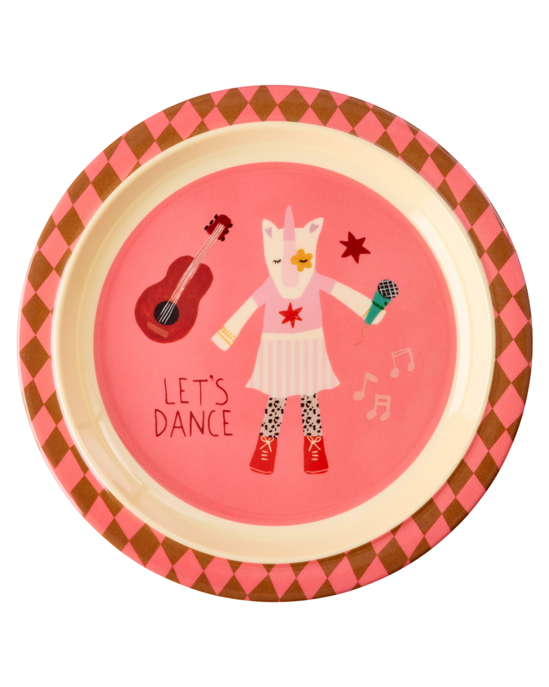 Kids Plate - Pink - Music Band - Rice By Rice