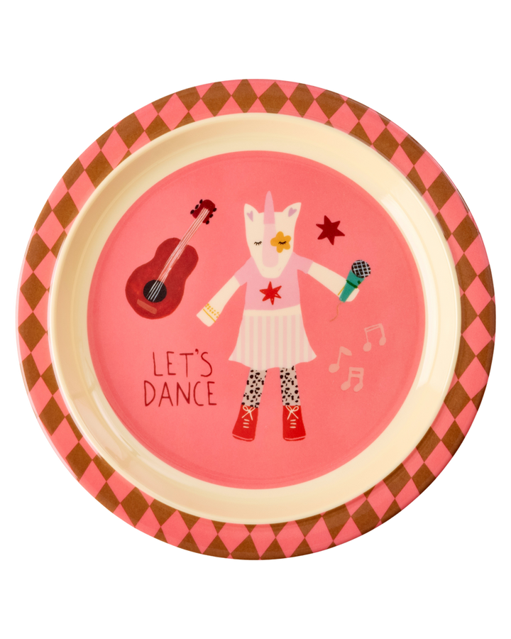 Kids Plate - Pink - Music Band - Rice By Rice