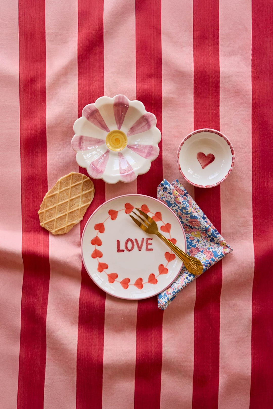 Ceramic Dipping Bowl with Hand-painted Heart - Small - 3.38 oz - Rice By Rice