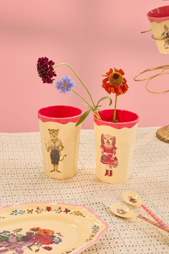 Melamine Tall Cup in Gift Box with Nathalie Lété Print - Tall - Red Kiss - 2 Pack - 13.53 oz