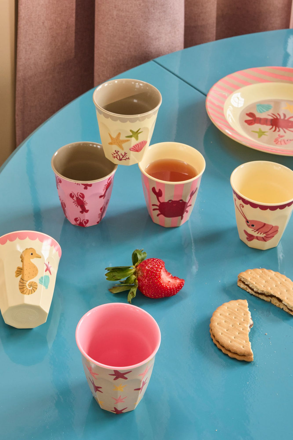 Small Cup - Coral - Ocean Print - 6-pack - Rice By Rice