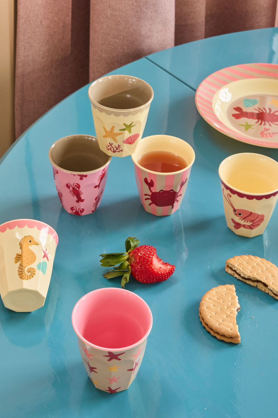 Small Cup - Coral - Ocean Print - 6-pack - Rice By Rice