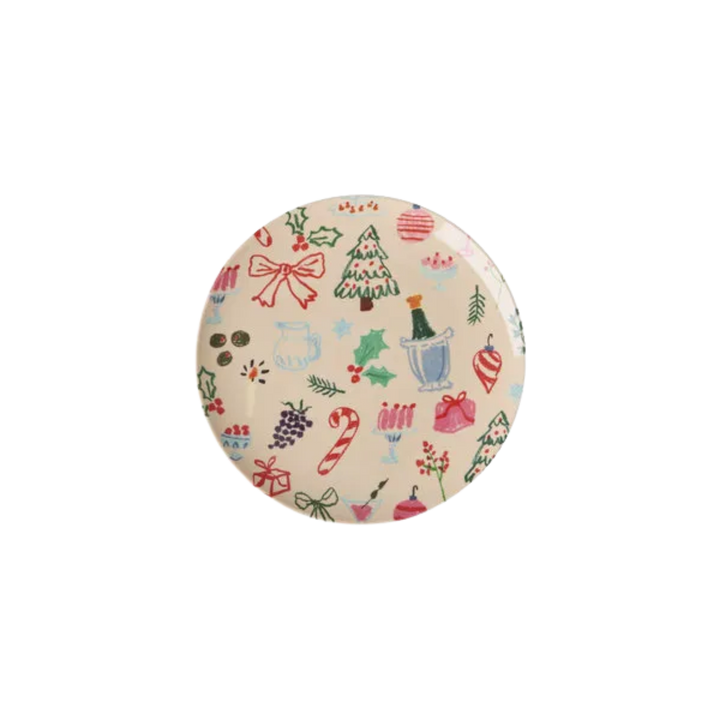 Melamine Cake Plate with Xmas Galore Print – Small - Rice By Rice